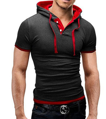 MEN HOODED POLO SHIRT