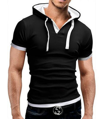 MEN HOODED POLO SHIRT