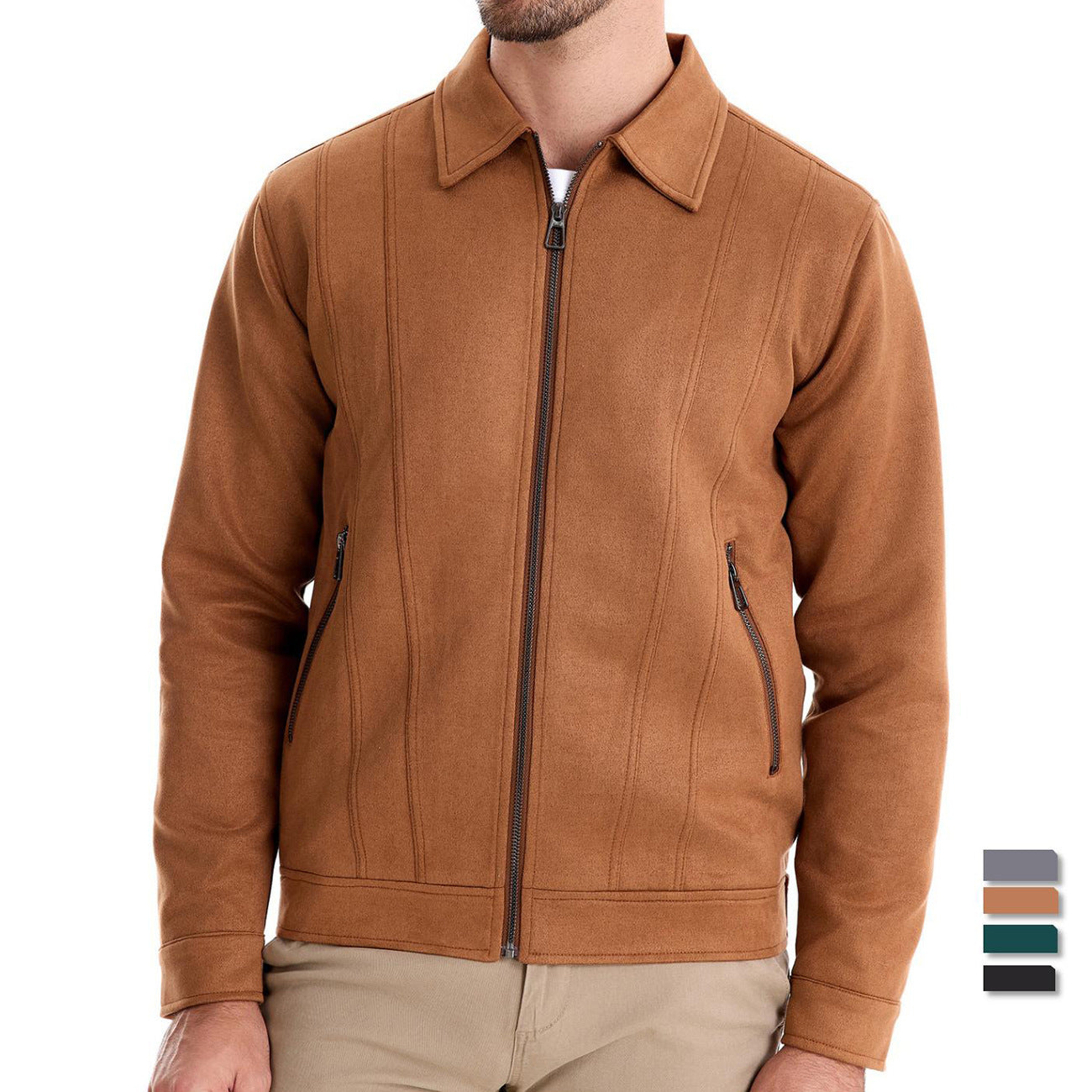 OXFORD SUEDE ZIPPER JACKET