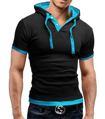 MEN HOODED POLO SHIRT