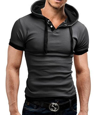 MEN HOODED POLO SHIRT