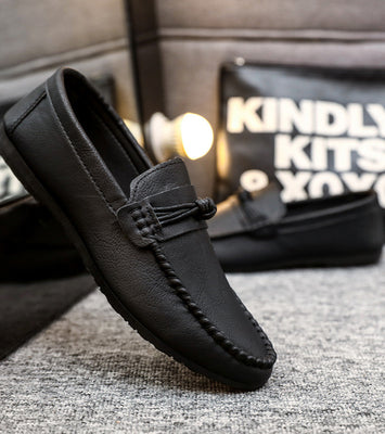 LEATHER SLIP-ONS