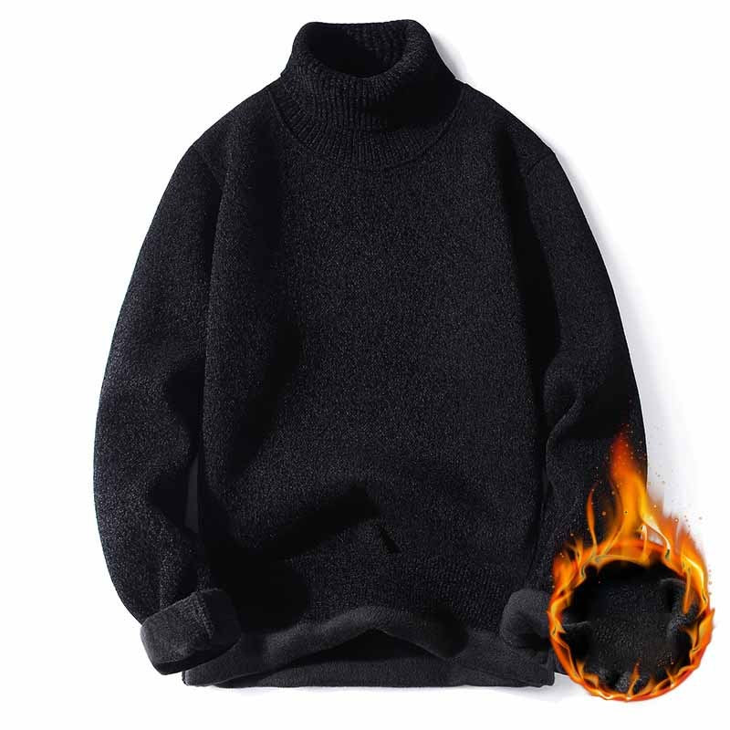 PLUS FLEECE WARM HIGH NECK SWEATER