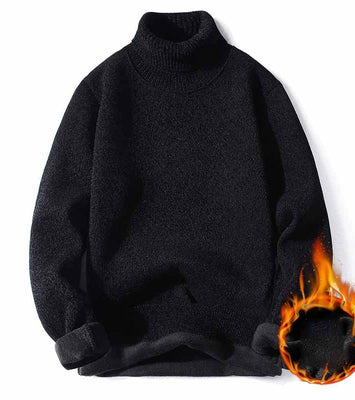 PLUS FLEECE WARM HIGH NECK SWEATER