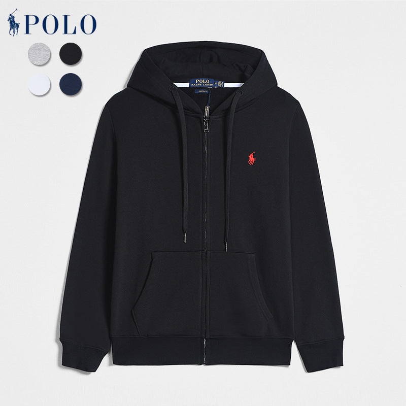 POLO PURE COTTON ZIPPER SWEATSHIRT