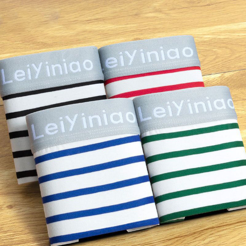 4-PACK COTTON SOFT STRIPED  BOXERS